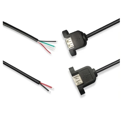 Panelmontering USB 2.0 hunn til 4 kjerner bar tråd åpen ende pigtailkabel med...
